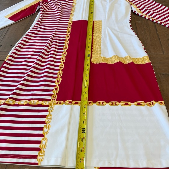 j.mclaughlin Sophia Sheath Dress XL Nautical Chain Preppy Red And White NWT - Picture 10 of 12